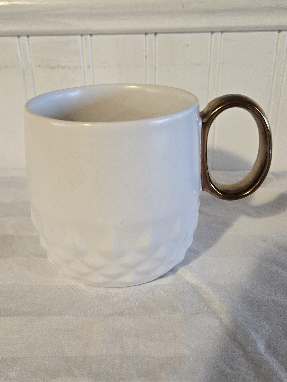 Starbucks 2013 Mug - White With Gold Handle